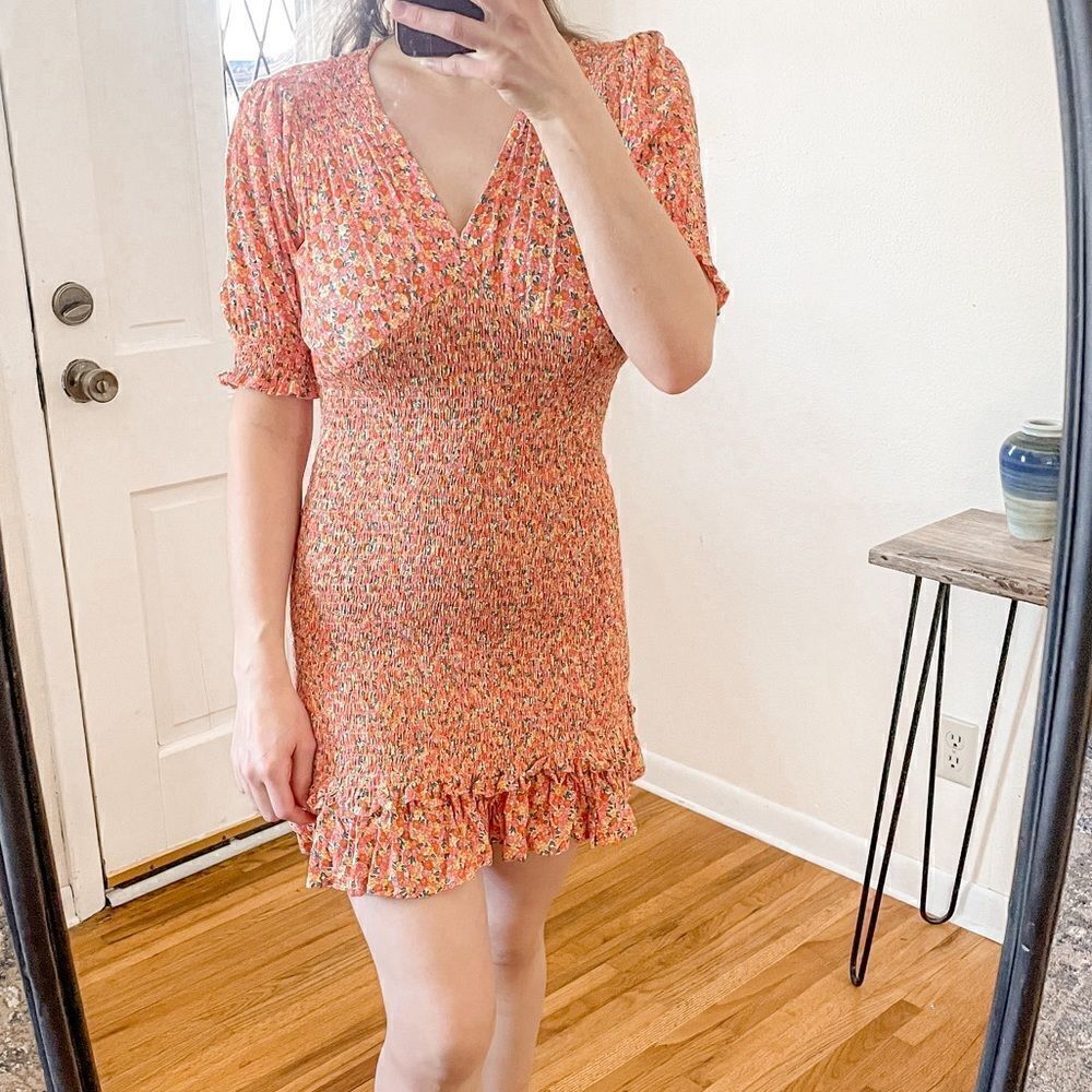 Faithfull The Brand Margherita Smocked Mini Dress Floral 4